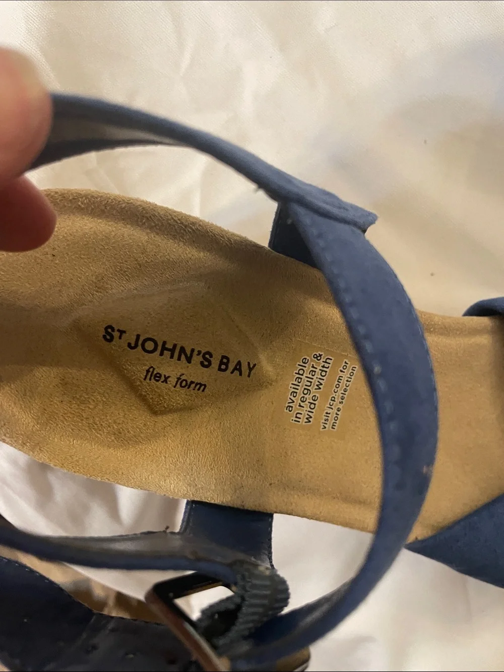 St. John's Bay Blue Suede Knot Wedge Sandals
